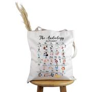 PYOUL Future Audiologist Gift The Audiology Alphabet Tote Bag Audiologist Handbag Audiology Stu-dent Graduation Gift (Audiology Alphabet T)