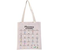 PYOUL Future Pharmacy Tech Gift Pharmacy Alphabet Tote Bag Pharmacist Technician Handbag Medication Design Gift (Pharmacy Alphabet T)