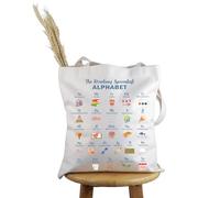 PYOUL Future Reading Teacher Gift The Reading Specialist Alphabet Tote Bag Science of Reading Literacy Coach Handbag Interventionist Reading Gift (Reading Specialist Alphabet T)