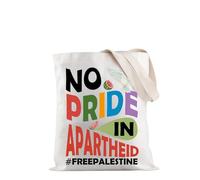 PYOUL Gay Pride Tote Bag No Pride In Apartheid Free Palestine Shopping Bag Palestine Pride Gift Palestinian Gift (FREEPALESTINE Tote EU)