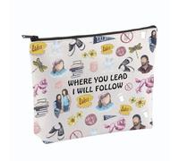 PYOUL Gilmore TV Show Inspired Gift Where You Lead I Will Follow Makeup Bag Luke's Fans Cosmetic Bag Lorelai Rory Gilmore Fan Gift (I Will Follow Bag)