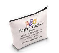 PYOUL Grammar Lover Gift English Teacher Definition Makeup Bag English Grammar Teacher Cosmetic Bag Back to School First Day Gift (English Teacher Bag)