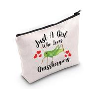 PYOUL Grasshopper Lover Gift Who Loves Grasshoppers Makeup Bag Grasshopper Fan Cosmetic Bag Grasshopper Merch (Loves Grasshoppers Bag)