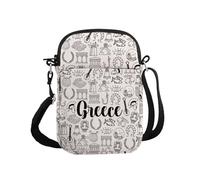 PYOUL Greece Trip Gift Greece Crossbody Bag Greek Culture Travel Bag Mediterranean Explorers Gift (Greece CB)