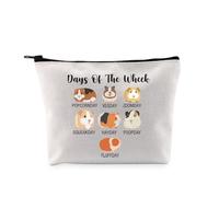 PYOUL Guinea Pig Lover Gift Days of The Wheek Makeup Bag Cute Guinea Pig Mom Cosmetic Bag Guinea Pig Owner Gift Cavy Gift (Days of The Wheek Bag)