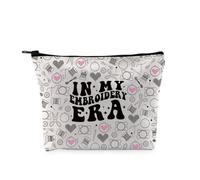 PYOUL Hand Embroiderer Lover Gift Hand Embroiderer Makeup Bag Needlepoint Lover Cosmetic Bag Stitcher Lover Gift (Hand Embroiderer Bag)