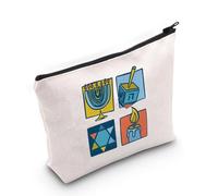 PYOUL Hanukkah Gift Hannukah Design Makeup Bag Menorah Design Cosmetic Bag Jewish Gift (Hannukah Design Bag)