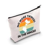 PYOUL Hip Replacement Gift No More Twinges in The Hinges Makeup Bag Hip Surgery Cosmetic Bag Get Well Soon Gift (in The Hinges Bag)