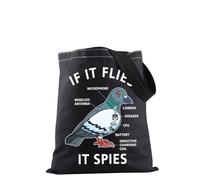 PYOUL If It Flies It Spies Pigeon Anatomy Bird Aren't Real Tote Bag Pigeons Lover Gifts Pigeons Funny Gift (If It Flies Tote EU)