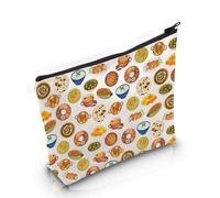 PYOUL Indian Lover Gift Indian Food Design Makeup Bag Indian Cuisine Cosmetic Bag Indian Culture Lover Gift Indian Trip Gift (Indian Food Bag)