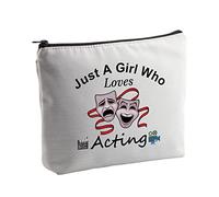 PYOUL Just a Girl Who Loves Acting Makeup Bag Theatre Lover Gifts for Actress Girl Acting Gift Theater Graduation Gift Zipper Pouch (Who Loves Acting Bag)