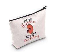 PYOUL Kidney Donor Gift Strong Women Need Just One Kidney Makeup Bag Kidney Transplant Warrior Cosmetic Bag One Kidney Club Merch (Just One Kidney Bag)