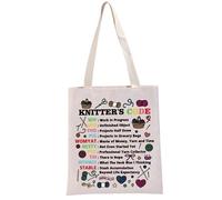 PYOUL Knitting Gift Knitter’s Code Tote Bag Knit Handbag Knitter Knitting Lover Gift Crochet Hobbyist Gift (Knitters Code Tote)