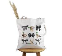 PYOUL Mallard Lover Gift Coquette Bow Mallard Tote Bag Duck Owner Farmer Handbag Mallard Mom Gift (Bow Mallard Tote)