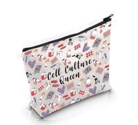 PYOUL Microbiologist Appreciation Gift Cell Culture Queen Makeup Bag Lab Tech Cosmetic Bag Biologist PhD Graduation Gift (Culture Queen Bag)