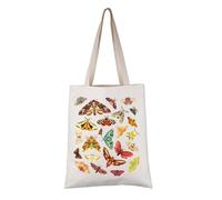 PYOUL Moths Lover Gift Vintage Moth Tote Bag Butterfly Lover Handbag Insect Fan Gift (Vintage Moth Tote)