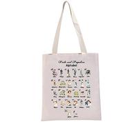 PYOUL Novel Inspired Gift Pride & P Alphabet Tote Bag Novel Of Manners Fan Handbag Fiction Lover Gift Bookish Gift (Pride & P Alphabet T)