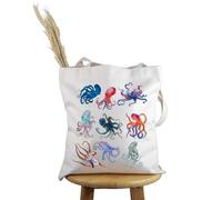 PYOUL Octopus Lover Gift Octopus Colors Painted Tote Bag Octopus Design Handbag Ocean Animal Lover Gift (Octopus Colors Painted T)