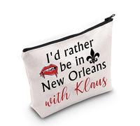 PYOUL Originals Vampire Inspired Gift I’d Rather Be in New Orleans with Klaus Makeup Bag Klaus Mikaelson Fan Cosmetic Bag Team Klaus Gift (Orleans with Klaus B)