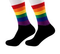 PYOUL Pairs Gay Pride Rainbow Socks LGBTQ Pride Flag Striped Rainbow Tube Socks (Rainbow Socks 2.0 1 pair)