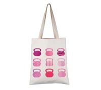 PYOUL Pink Kettlebells Tote Bag Women Pink Workout Handbag Vintage Body Building Lover Gift (Pink Kettlebells Tote)