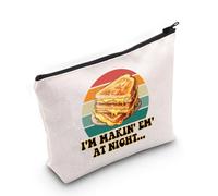 PYOUL Podcast Inspired Gift Grilled Cheese Making Them at Night Makeup Bag Podcast Fan Cosmetic Bag Podcast Merch (Grilled Cheese Bag)