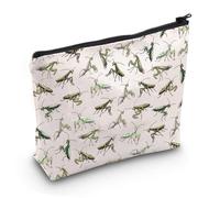 PYOUL Praying Mantis Cosmetic Bag Nature Makeup Bag Entomologist Gift Naturalist Gift Biologist Gift Insect Lover Gift (Praying Mantis Bag EU)