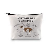 PYOUL PYOUL Funny Whippet Gift Anatomy of Whippet Makeup Bag Dog Lover Cosmetic Bag Dog Mom Gift Whippet Lover Gift (of Whippet Bag)