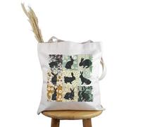 PYOUL Rabbit Lover Gift Boho Bunny Rabbit Design Tote Bag Rabbit Owner Handbag Bunny Mom Mama Gift Easter Gift (Bunny Rabbit Design T)