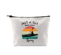 PYOUL Rowing Lovers Gift Just A G-IRL Who Loves Rowing Makeup Bag Rowing Crew Cosmetic Bag Rower Row Team Gift (Loves Rowing Bag)