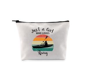 PYOUL Rowing Lovers Gift Just A G-IRL Who Loves Rowing Makeup Bag Rowing Crew Cosmetic Bag Rower Row Team Gift (Loves Rowing Bag)