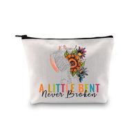 PYOUL Scoliosis Awareness Gift A Little Bent Never Broken Makeup Bag Scoliosis Warrior Cosmetic Bag Spinal Fusion Back Surgery Merch (Never Broken Bag)