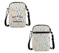 PYOUL Seahorse Lover Gift Who Loves Seahorses Crossbody Bag Seahorse G-irl Travel Bag Seahorse Merch (Loves Seahorses CB)