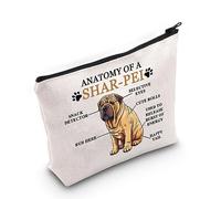 PYOUL Shar Pei Puppy Lover Gift Anatomy of A Shar-Pei Makeup Bag Shar Pei Owner Cosmetic Bag Shar Pei Mom Gift Dog Lover Dog Mom Gift (A Shar-Pei B)