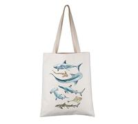 PYOUL Shark Lover Gift Sharks Design Tote Bag Beach Vacation Handbag Marine Biology Gift (Sharks Design Tote)