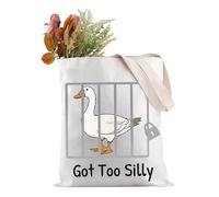 PYOUL Silly Goose Gift Goose Lover Gift Got Too Silly Goose Tote Bag Funny Goose Gift for Friends (got too silly tote EU)