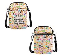 PYOUL Snacks Lover Gift Who Needs Her Little Snacky Snacks Crossbody Bag Snack Queen Travel Foodie Lover Gift (Snacky Snacks CB)