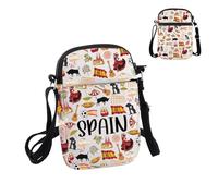 PYOUL Spain Lover Gift Spain Themed Crossbody Bag Spanish Culture Travel Bag Spain Tourism Gift Spain Vacation Gift (Spain Themed CB)