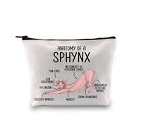 PYOUL Sphynx Cat Lover Gift Anatomy of A Sphynx Cat Makeup Bag Sphynx Mom Cosmetic Bag Sphynx Cat Owner Gift (A Sphynx Cat Bag)