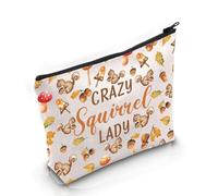 PYOUL Squirrel Lover Gift Crazy Squirrel Lady Makeup Bag Chipmunk Lover Cosmetic Bag Squirrel Merch (Crazy Squirrel Lady Bag)