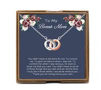 PYOUL Stepmom Mother Gift, Bonus Mom Necklace, Second Mom Gifts for Stepmom from Daughter or Son, Mother in Law Gift, Mother of The Bride/Groom Necklace (Bonus Mom N)
