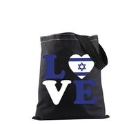PYOUL Support Israel Shopping Bag Love Israel Tote Bag Israeli Flag Gift Jewish Gift Israeli Pride Gift (Love Israel Tote EU)