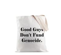 PYOUL Support Palestine Shoulder Bag Good Guys Don't Fund Genocide Tote Bag Social Justice Gift End Genocide Gift (Fund Genocide T EU)