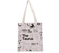 PYOUL Taurus Inspired Gift 100% Human Be Kind The Taurus Tote Bag Astrology Lover Handbag Zodiac Taurus Merch (The Taurus Tote)