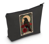 PYOUL The Raven Tarot Card Cosmetic Bag Witchy Gift Raven Lovers Gift Bird Lovers Gift Tarot Card Lovers Gift (The Raven Bag EU)