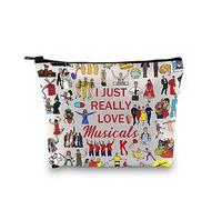 PYOUL Theatre Musical Lover Gift I Just Really Love Musicals Makeup Bag Broadway Fan Cosmetic Bag Broadway Merchandise (Really Love Musicals B)