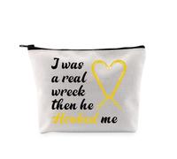 PYOUL Tow Truck Wife Gift I was A Real Wreck Then He Hooked Me Makeup Bag Tow Truck Driver Cosmetic Bag (Real Wreck Bag)