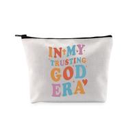 PYOUL Trusting God Gift My Trusting God Era Makeup Bag Religious Cosmetic Bag Jesus Gift Faith Gift (Trusting God Era Bag)