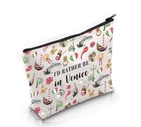 PYOUL Venice Lover Gift I’d Rather Be in Venice Makeup Bag Welcome to Italy Cosmetic Bag Venice Merch (Be in Venice Bag)