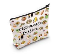 PYOUL Vietnam Inspired Gift Vietnam Food Makeup Bag Vietnamese Cuisine Cosmetic Bag Southeast Asian Food Lover Gift (Vietnam Food 2.0 Bag)